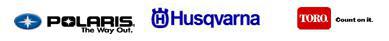 We carry following brands: Polaris, Husqvarna, and Toro.