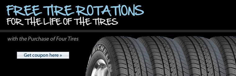 Click here to get free rotations for the life of the tires with the purchase of four.