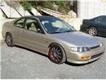 Alfredo's 95 Honda Accord  17" custom Anodized Red Lipped Riax Seca wheels 235/40/17 Minerva Tires