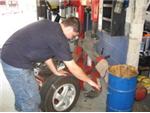 Putting on a new set of tires