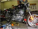 Harley on lift
