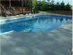 An early morning picture of finished pool.