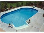 18' X 36' Oval pool with 4' X 8' rounded angle steps.