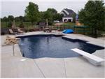 Vinyl liner is installed.