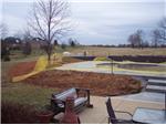 Finishing concrete decking and stairs.
