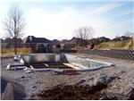 Grading for the deck to be poured.