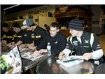 autograph signing with teammates